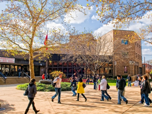 Camden Student Center with students walking around