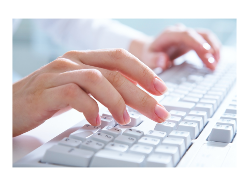 Hands on computer keyboard